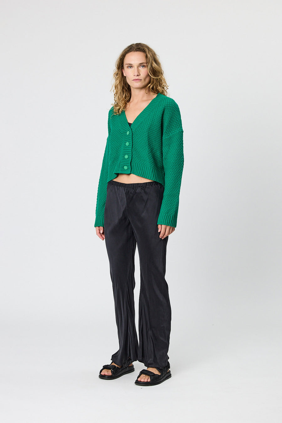 MILLY KNIT CARDI - EMERALD