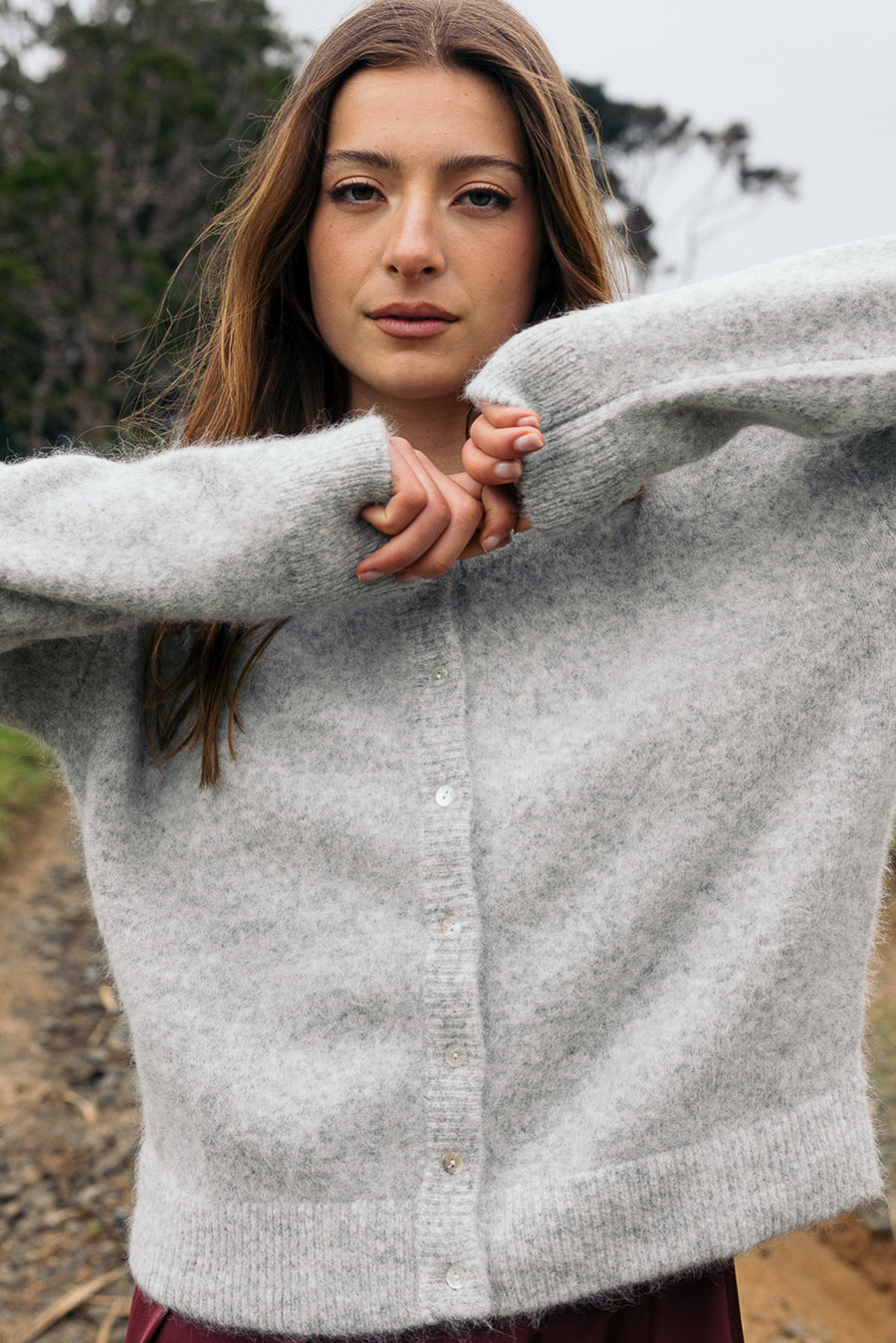 TALI CARDIGAN - GREY MARLE