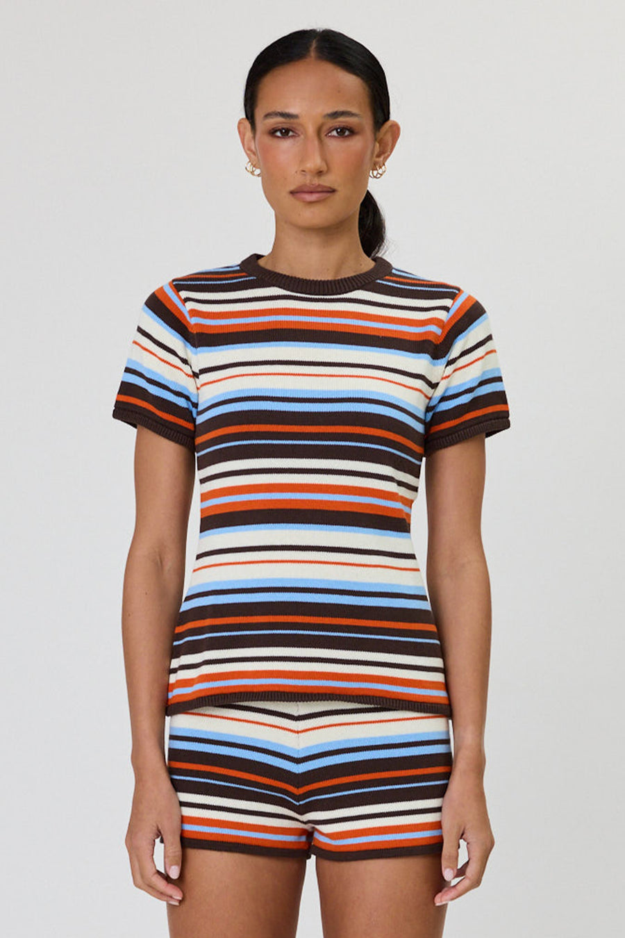 BOWIE TEE - CHOCOLATE STRIPE