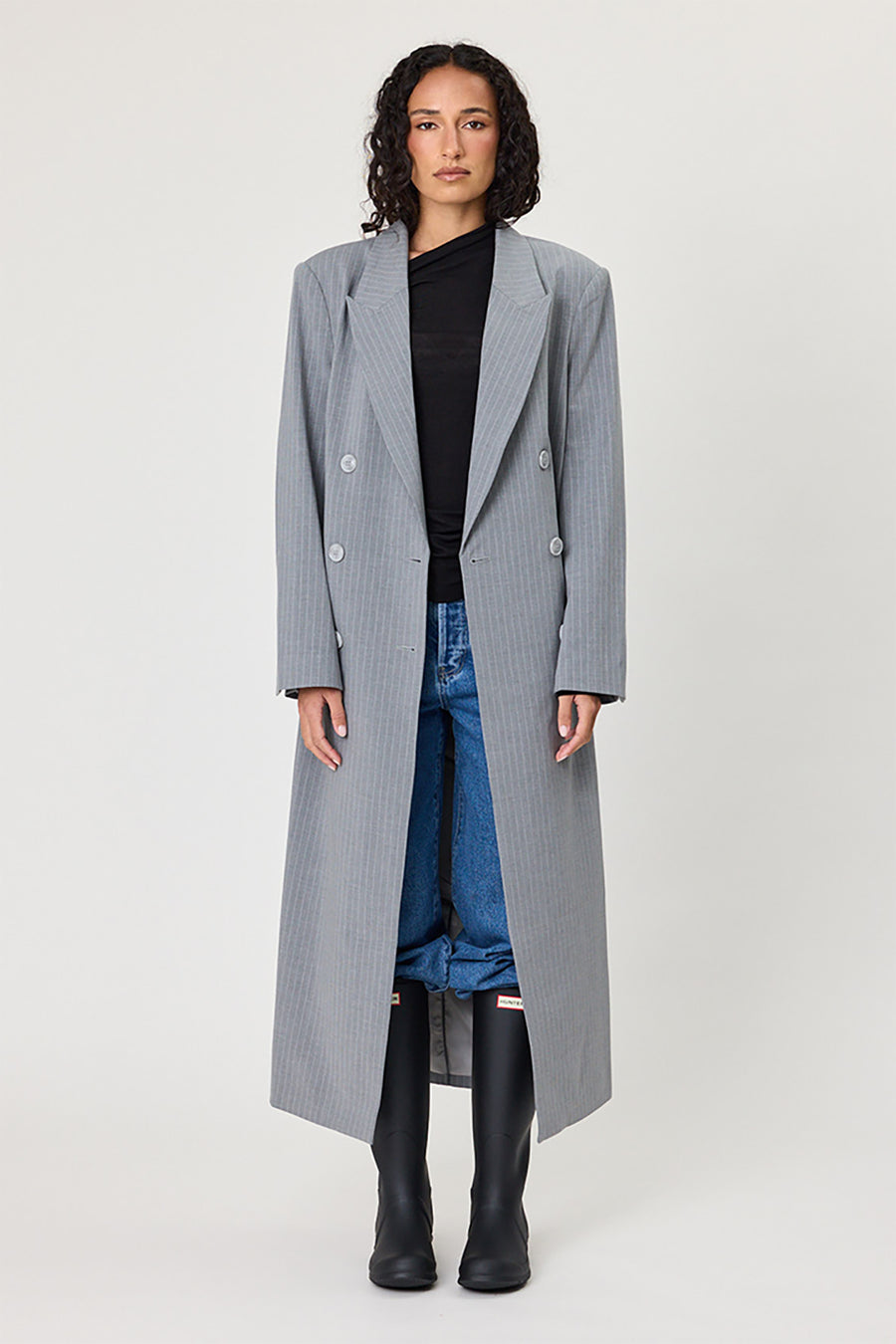 PORTER COAT - GREY STRIPE