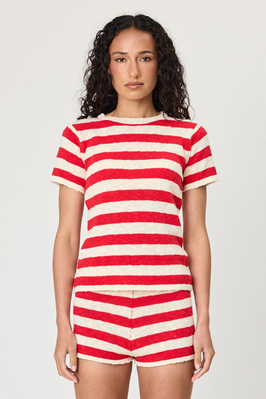 IVY TEE - CHILLI STRIPE