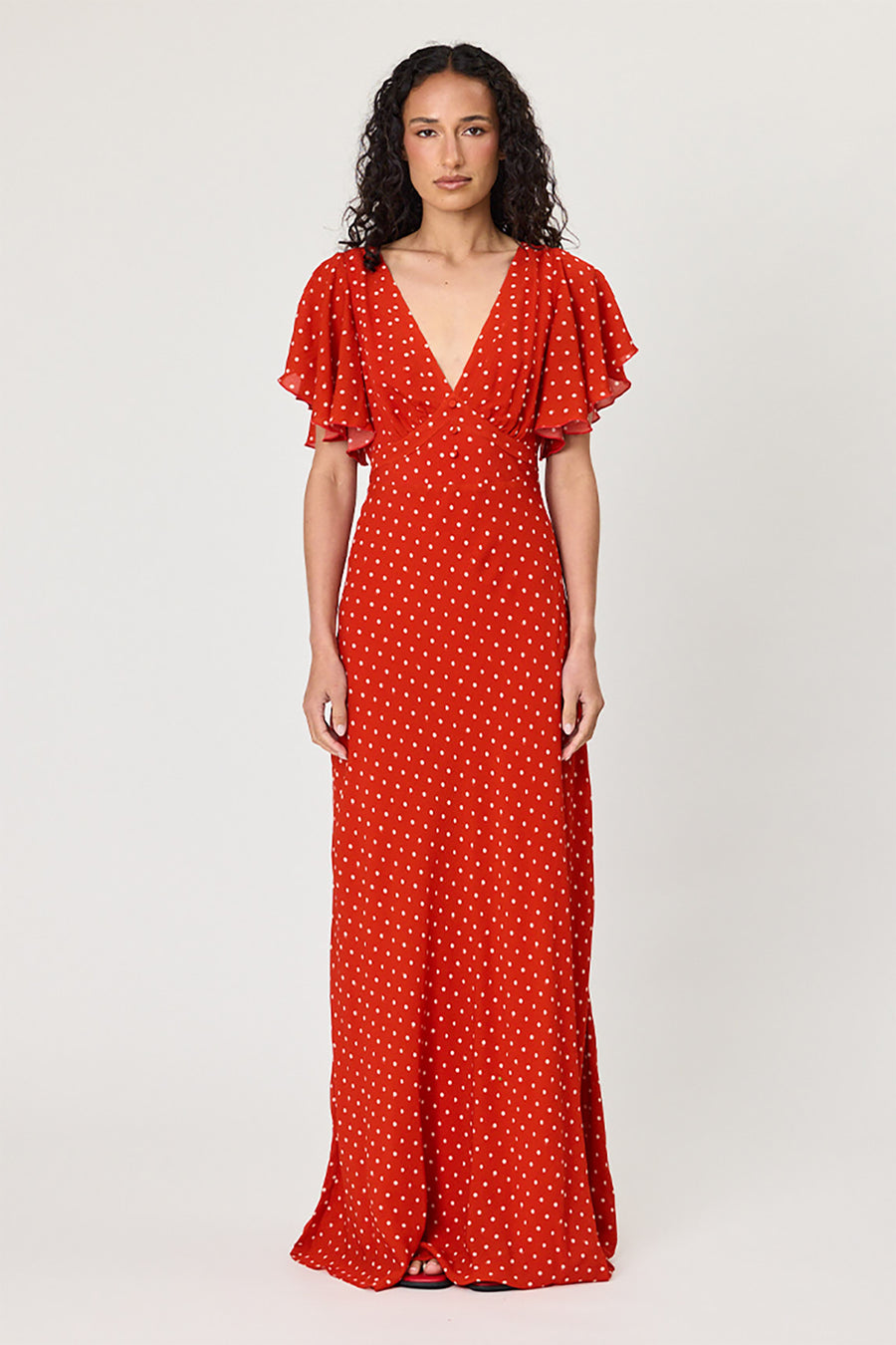 MARINA MAXI DRESS - CHILLI POLKA DOT