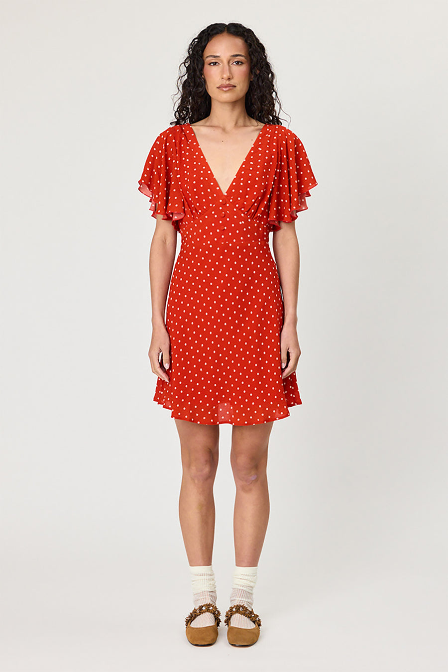 MARINA MINI DRESS - CHILLI POLKA DOT
