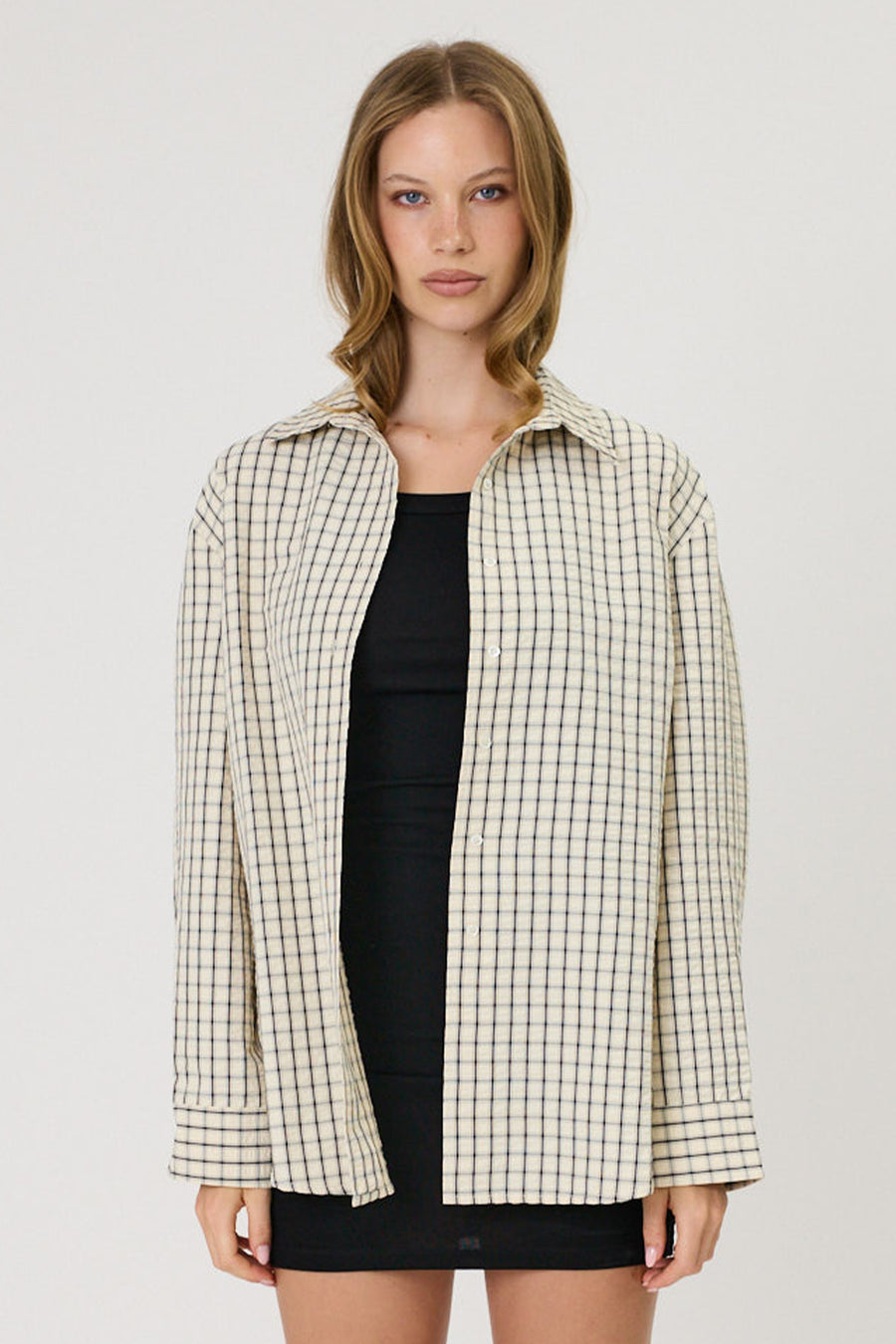 SERA SHIRT - IVORY CHECK