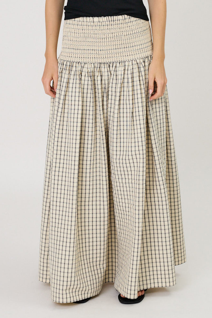 LAINEY SKIRT - IVORY CHECK