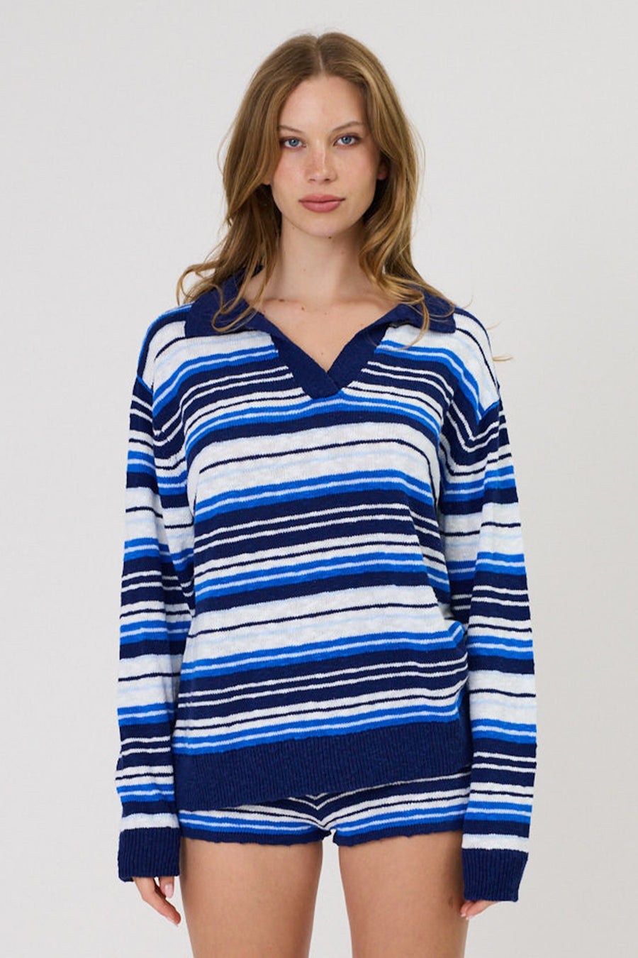 IVY POLO - COBALT STRIPE
