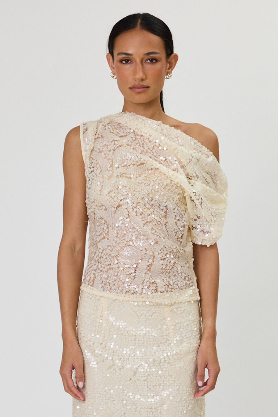 LARISSA TOP - VANILLA SEQUIN