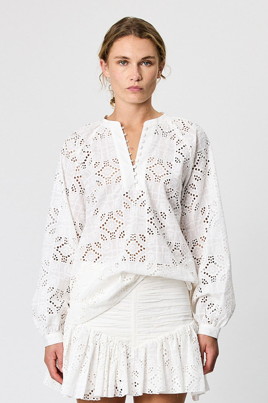 LAYCIE BLOUSE - CHALK