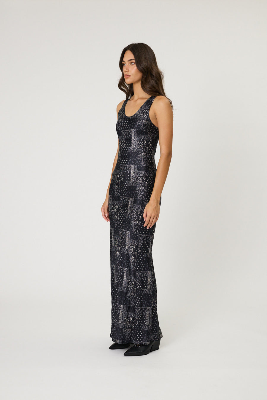 WILMA MAXI DRESS - BLACK BANDANA RMN Studios WILMA MAXI DRESS - BLACK BANDANA RMN Studios