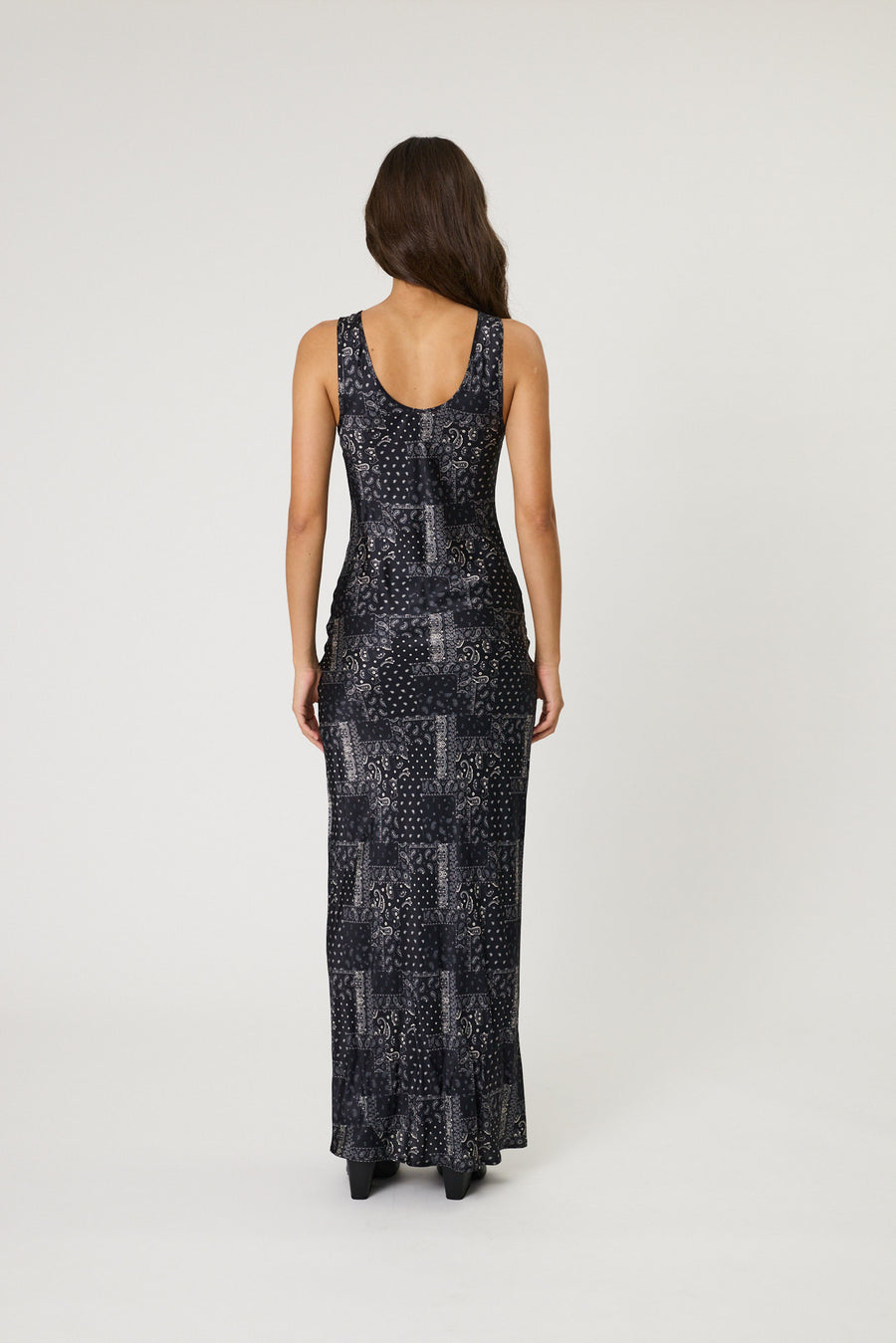 WILMA MAXI DRESS - BLACK BANDANA