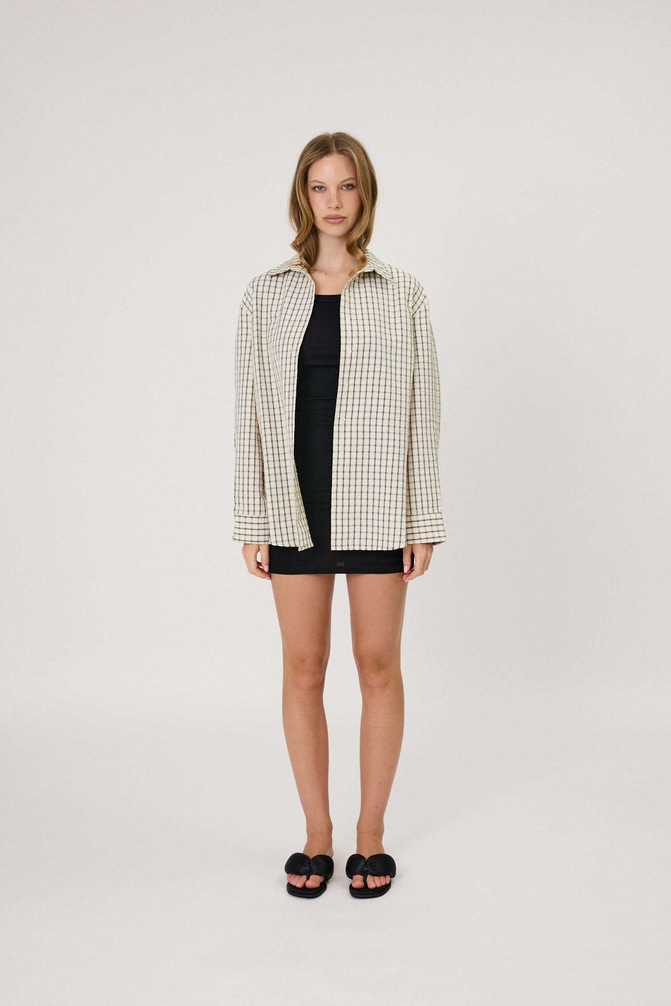 SERA SHIRT - IVORY CHECK