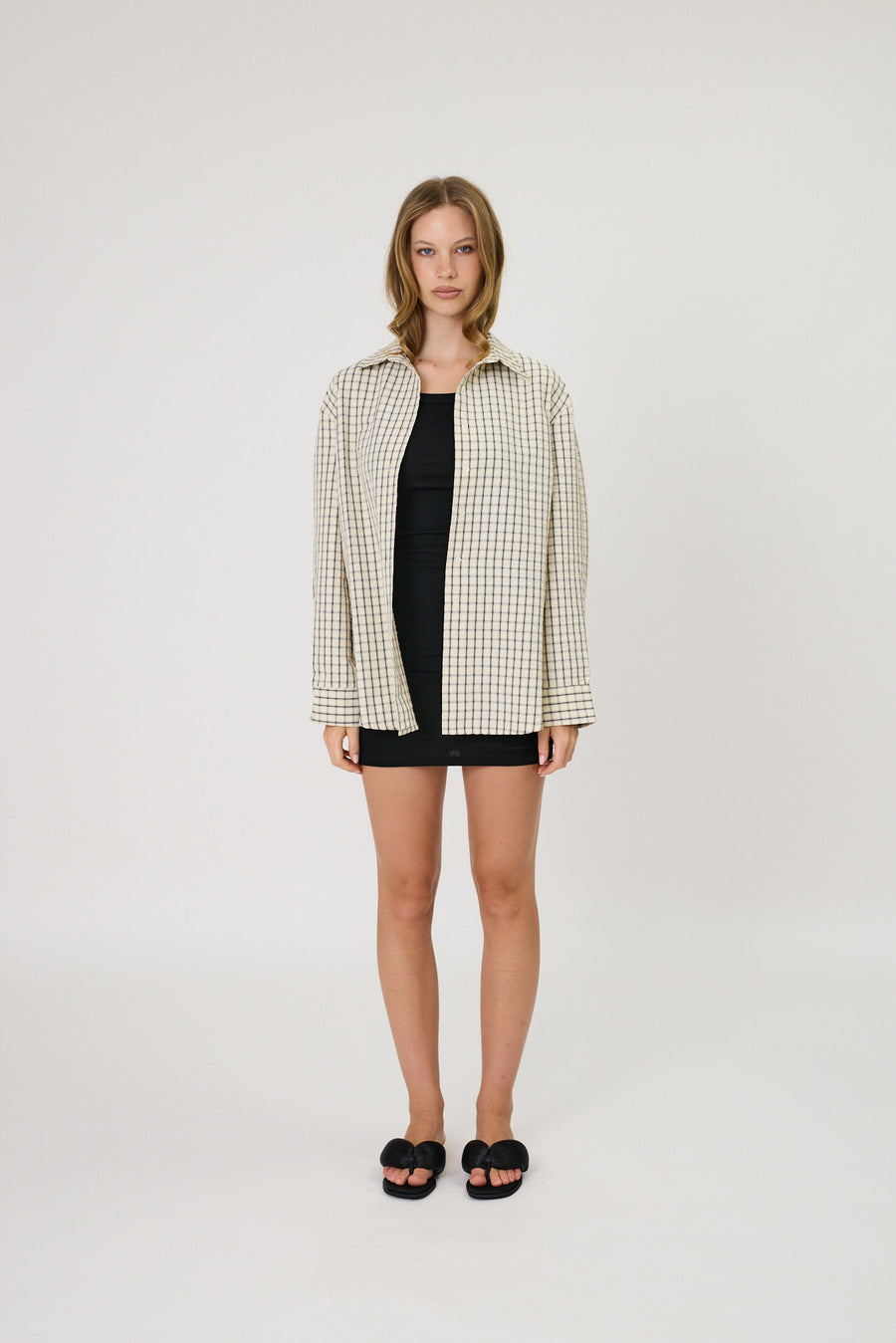SERA SHIRT - IVORY CHECK