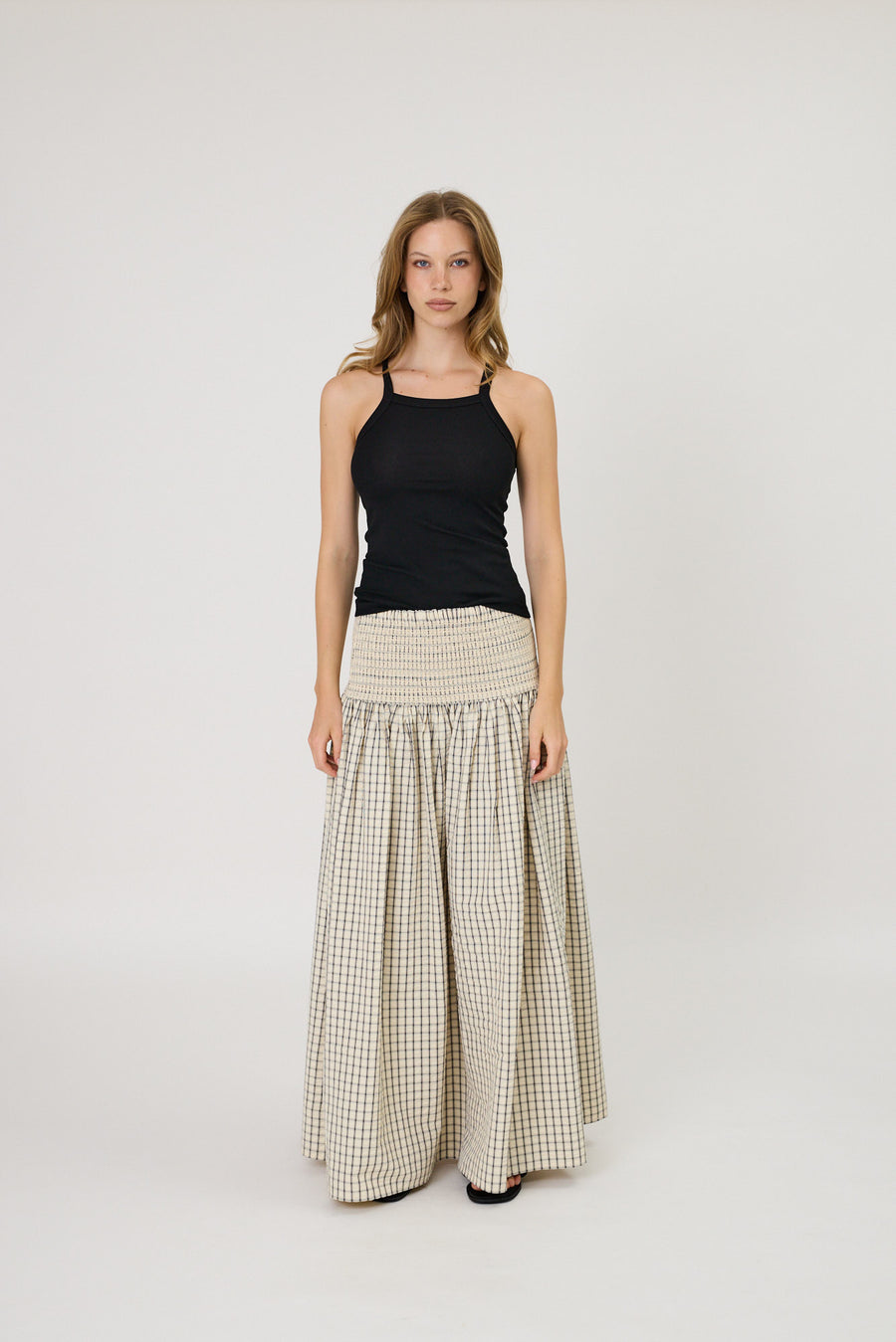 LAINEY SKIRT - IVORY CHECK