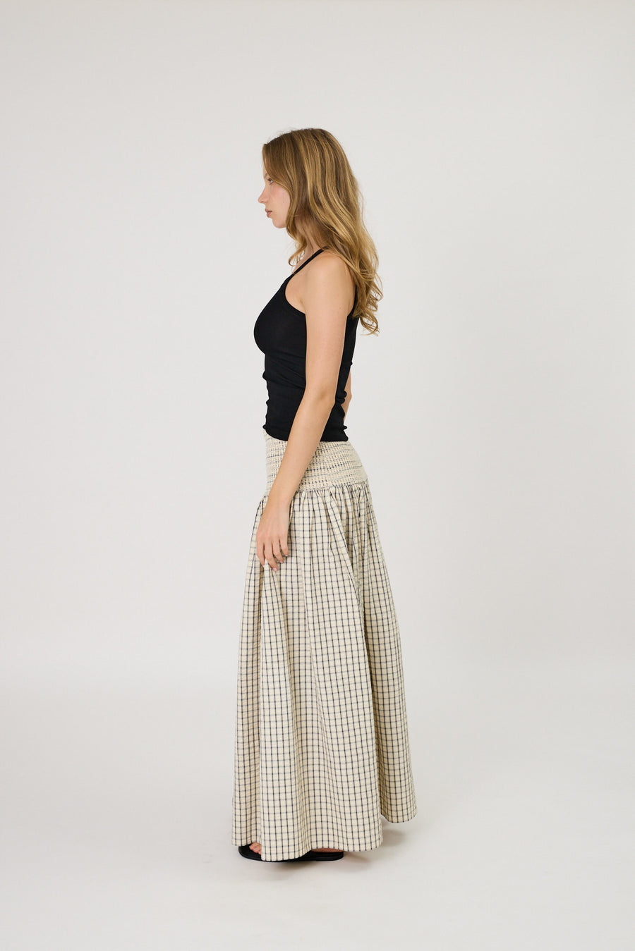LAINEY SKIRT - IVORY CHECK