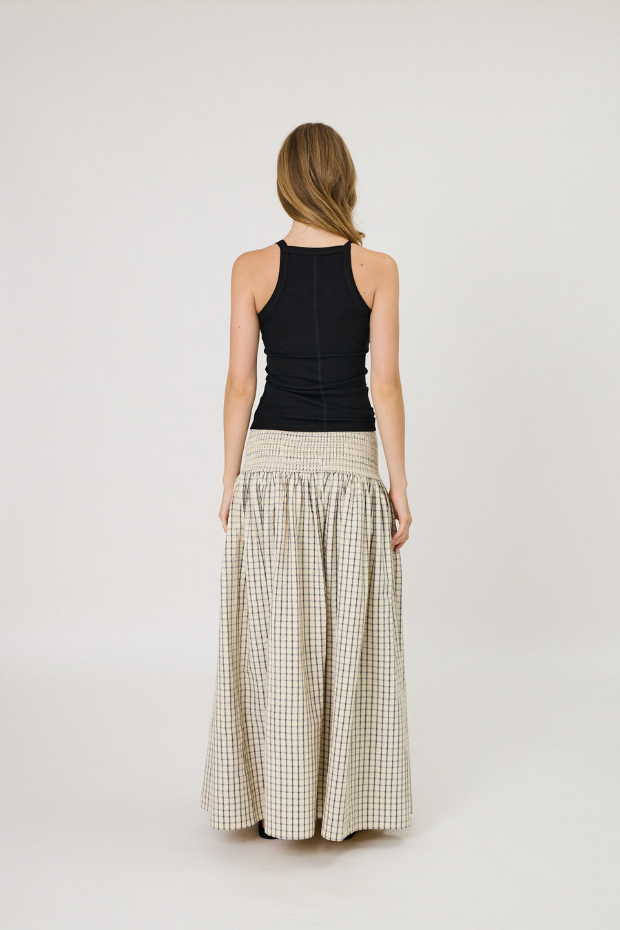 LAINEY SKIRT - IVORY CHECK