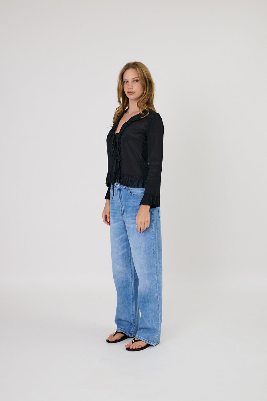 ELORA TIE TOP - BLACK