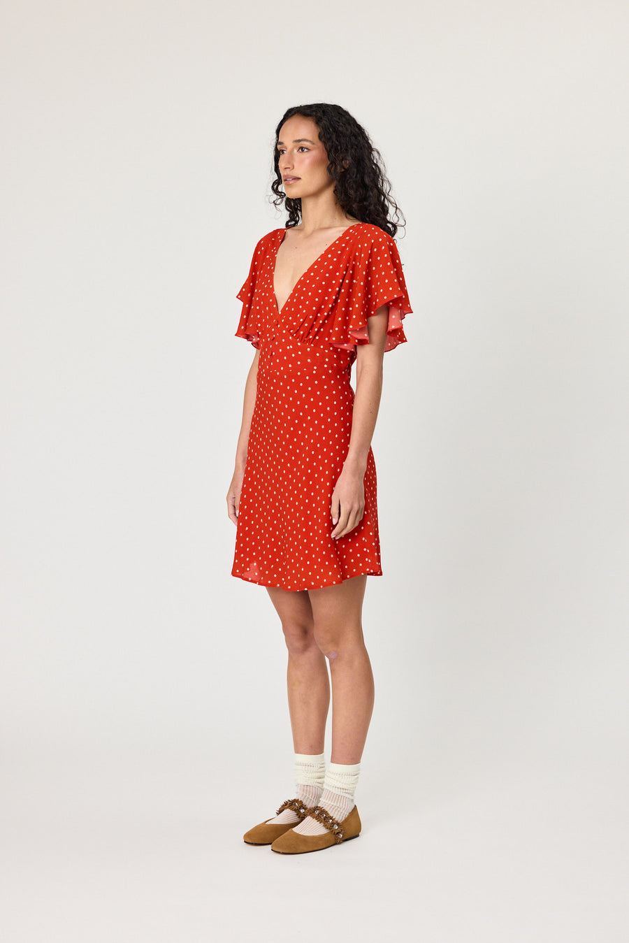 MARINA MINI DRESS - CHILLI POLKA DOT