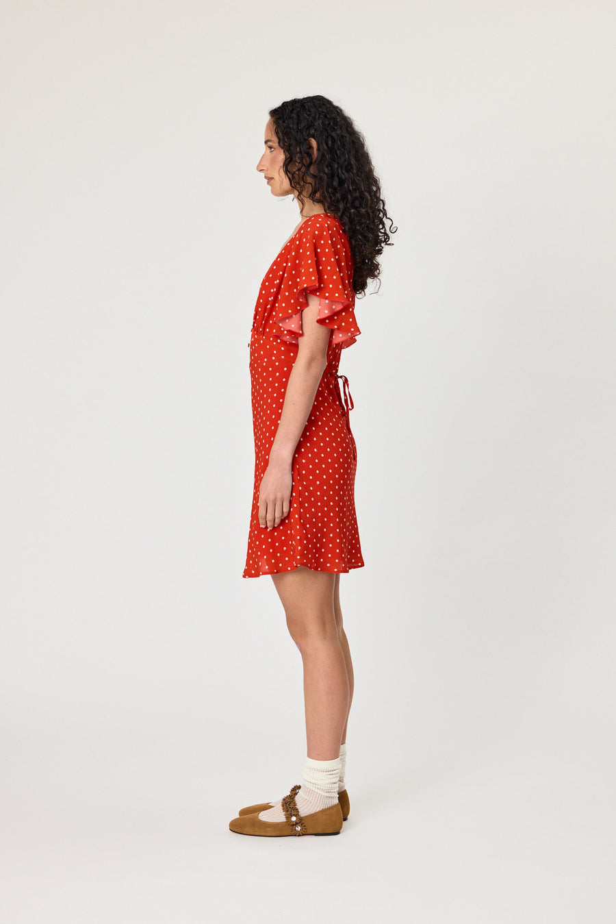 MARINA MINI DRESS - CHILLI POLKA DOT
