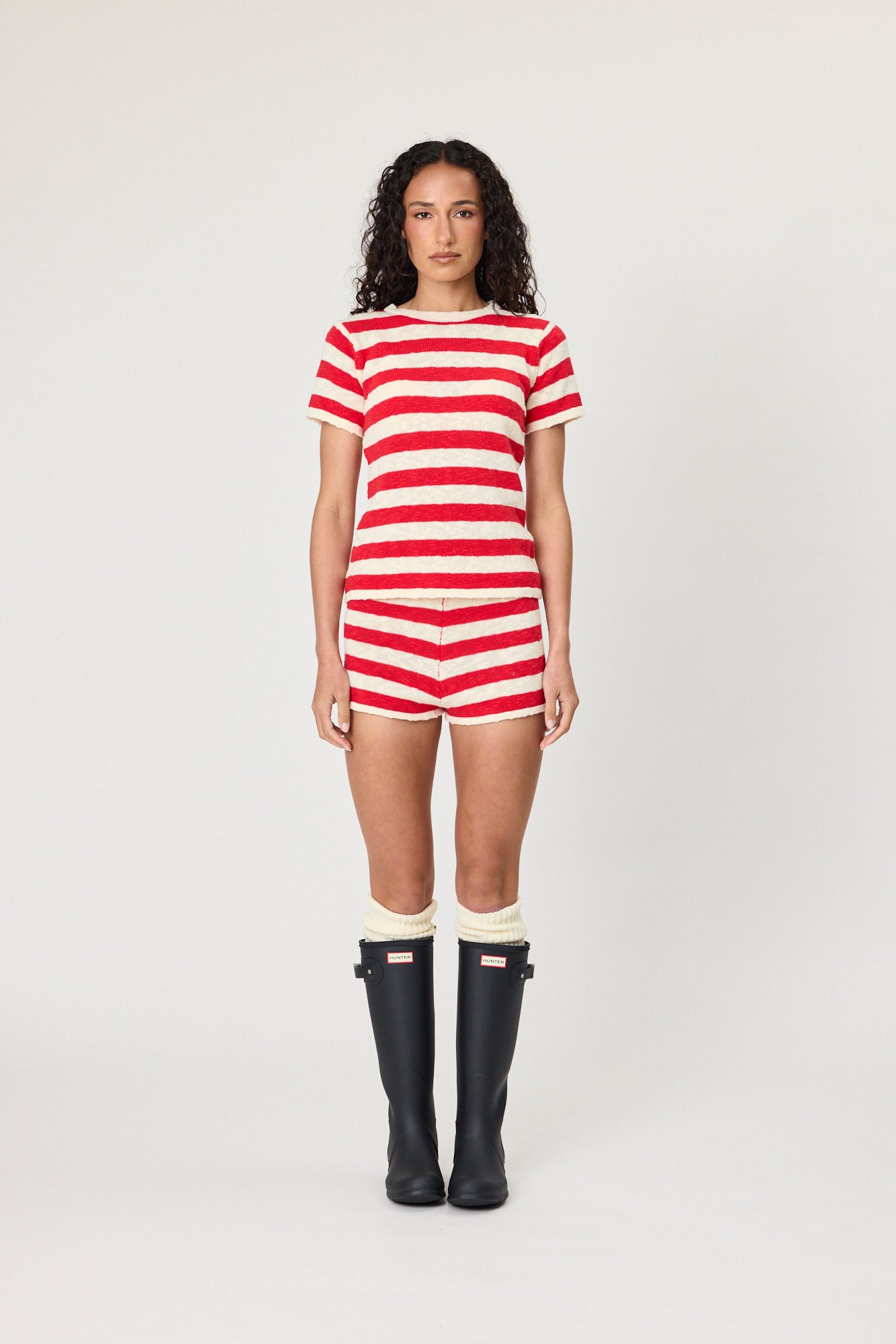 IVY TEE - CHILLI STRIPE