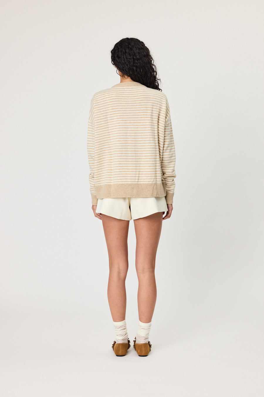TALI CARDIGAN - LATTE STRIPE