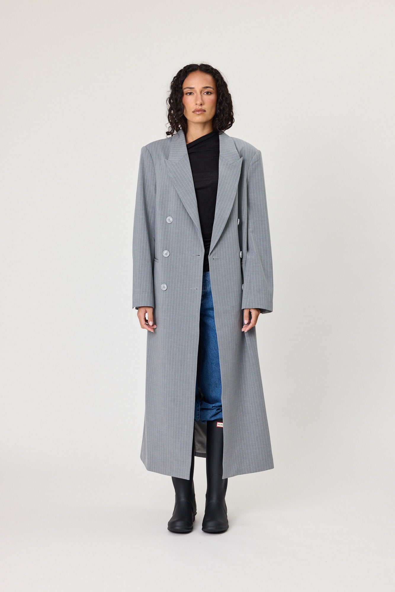 PORTER COAT - GREY STRIPE