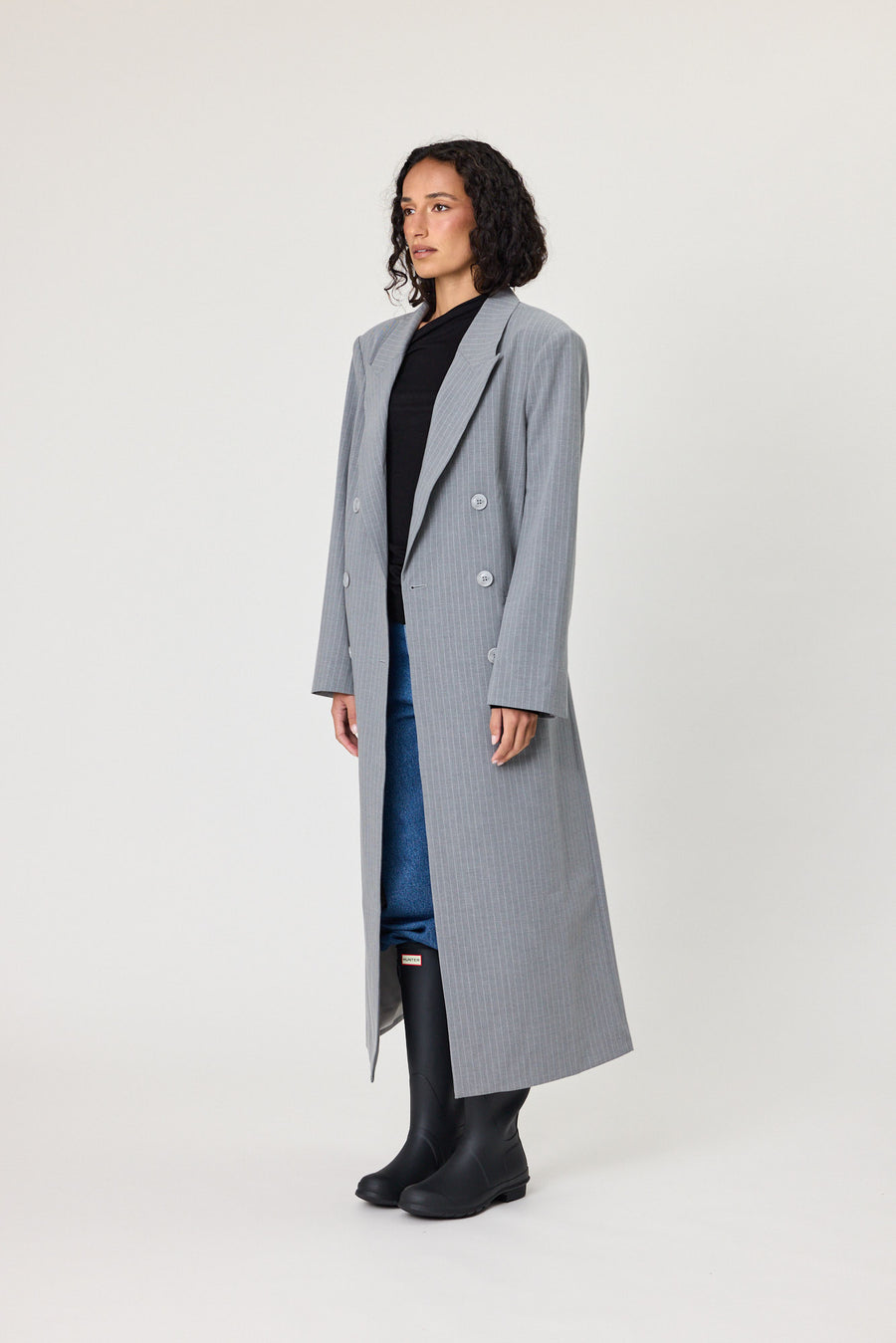 PORTER COAT - GREY STRIPE