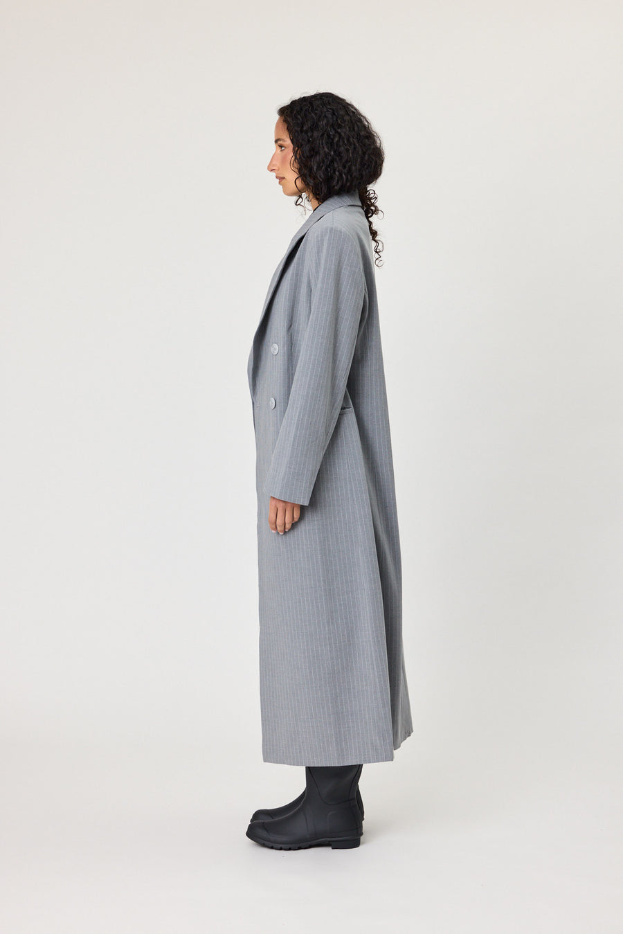 PORTER COAT - GREY STRIPE