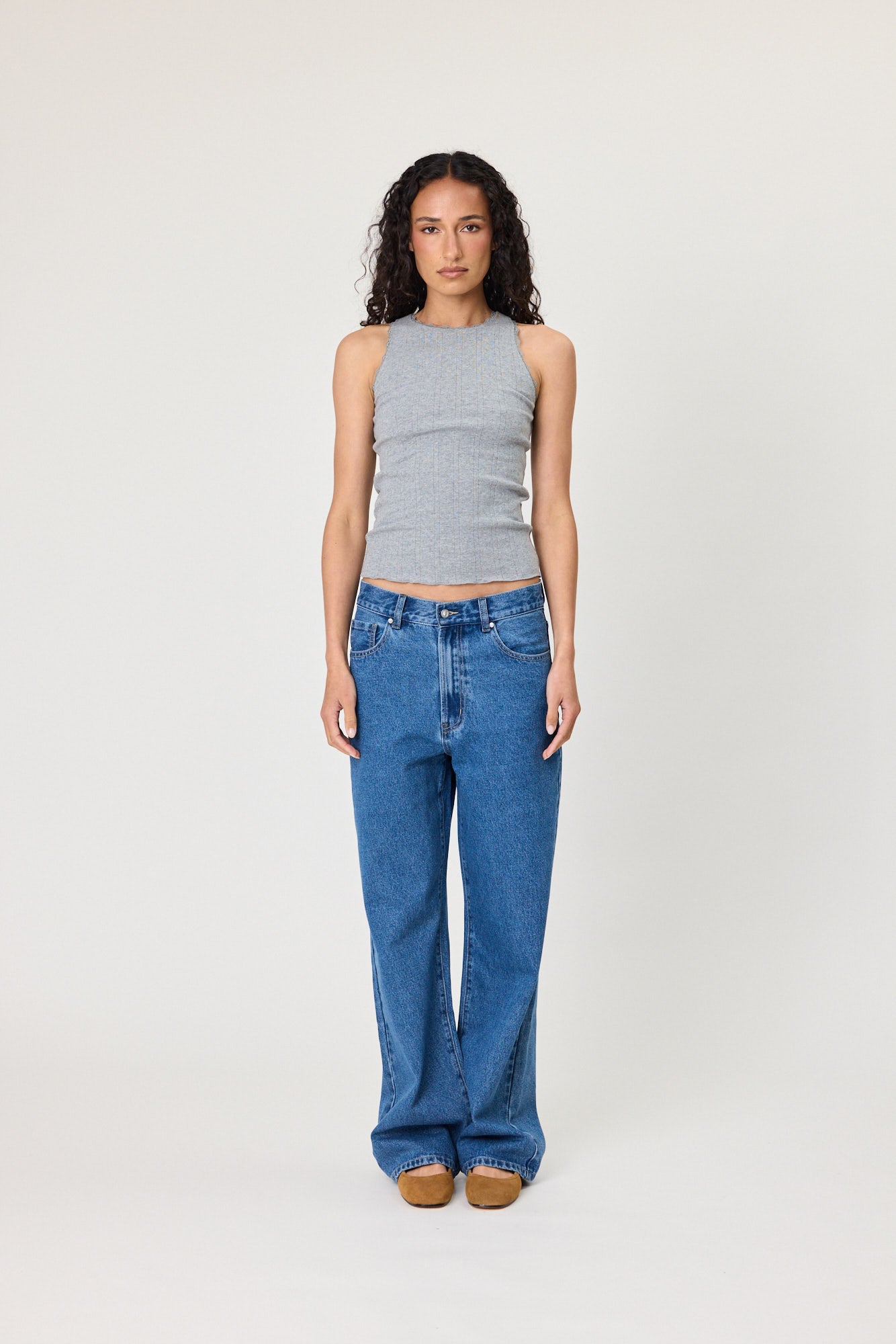 POPPY TANK - GREY MARLE