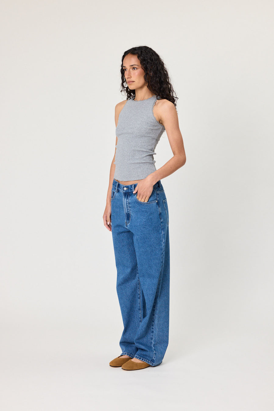 POPPY TANK - GREY MARLE