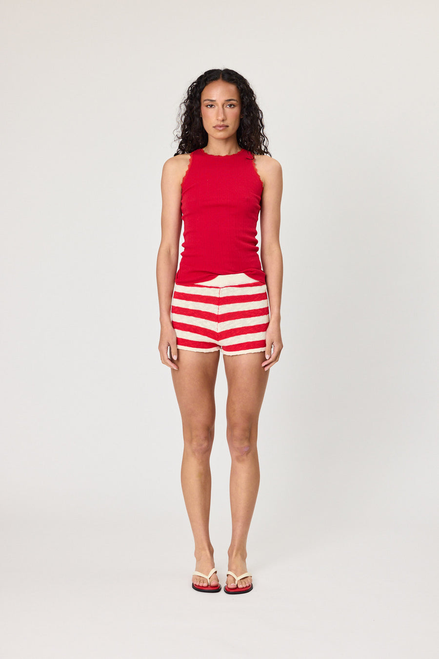 IVY SHORTS - CHILLI STRIPE