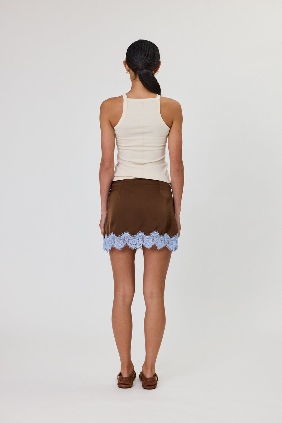 ESME MINI SKIRT - CHOCOLATE / OCEAN