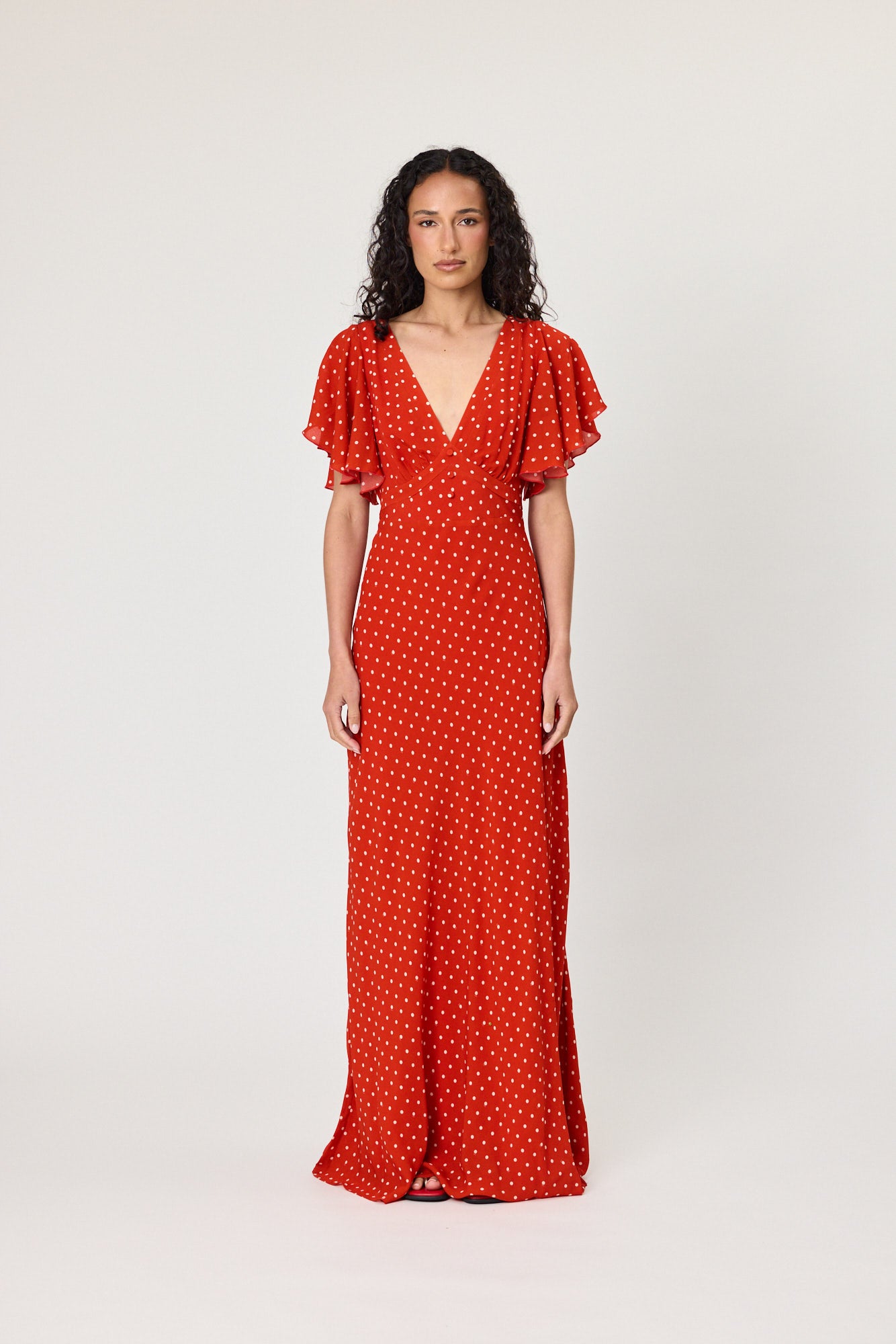 MARINA MAXI DRESS - CHILLI POLKA DOT