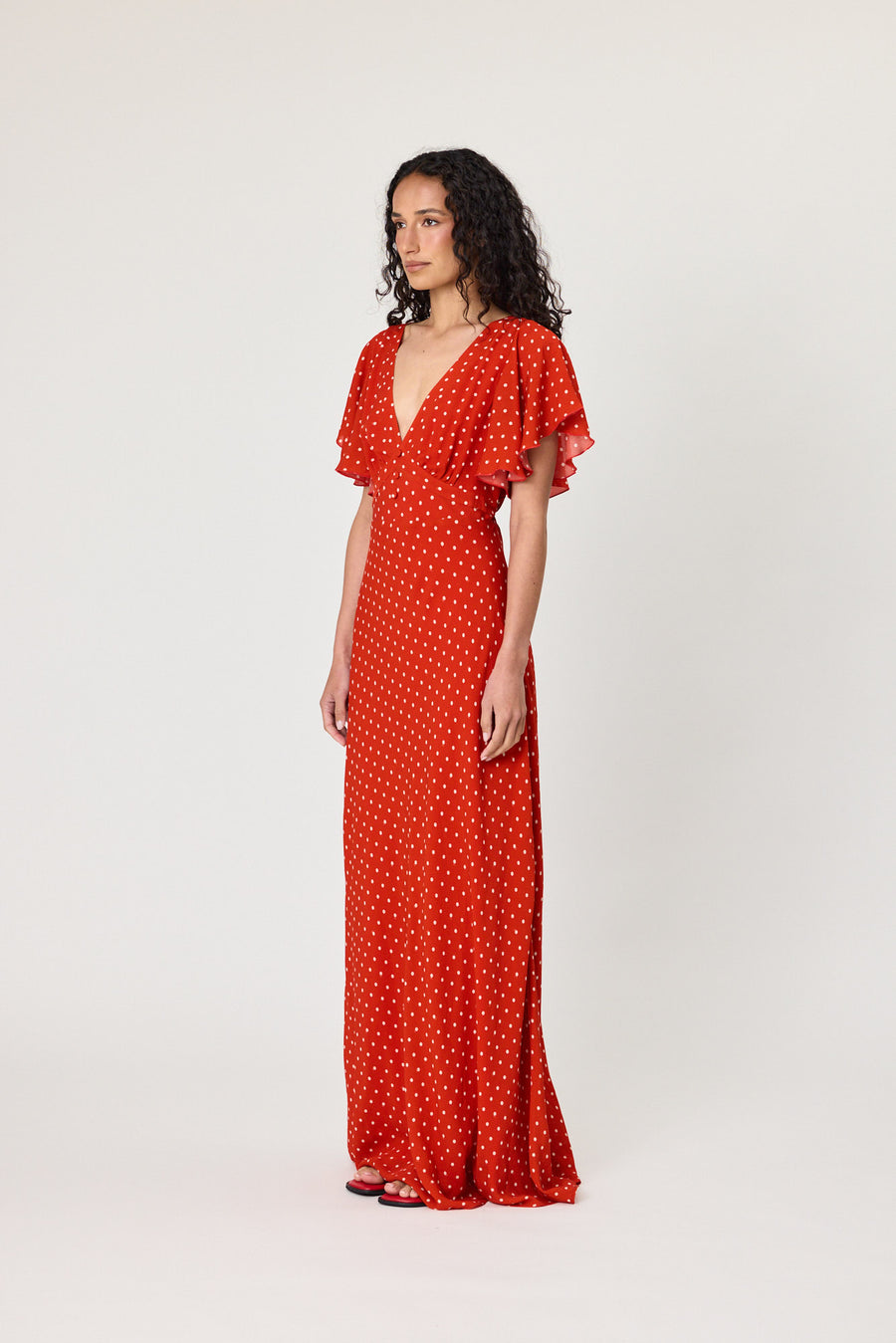 MARINA MAXI DRESS - CHILLI POLKA DOT