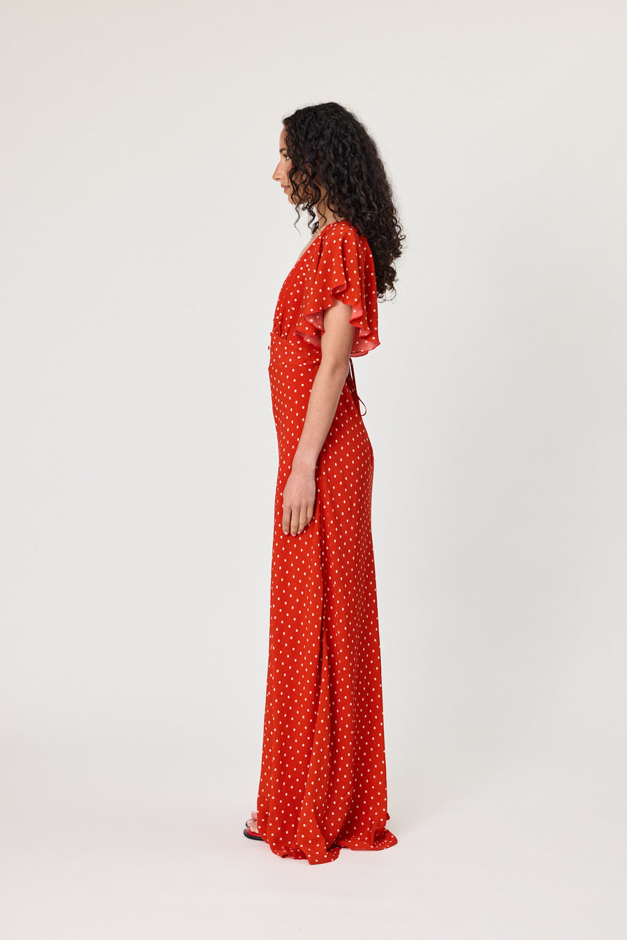 MARINA MAXI DRESS - CHILLI POLKA DOT