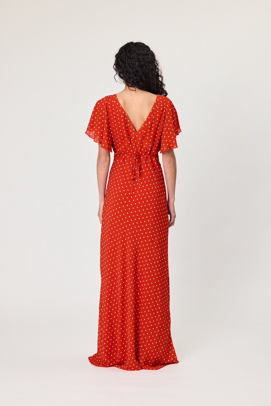 MARINA MAXI DRESS - CHILLI POLKA DOT