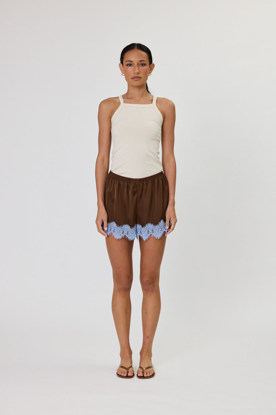 ESME SHORT - CHOCOLATE / OCEAN