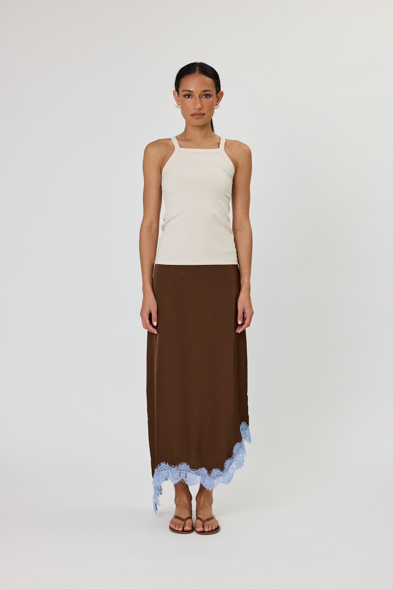 RUE MAXI SKIRT - CHOCOLATE / OCEAN