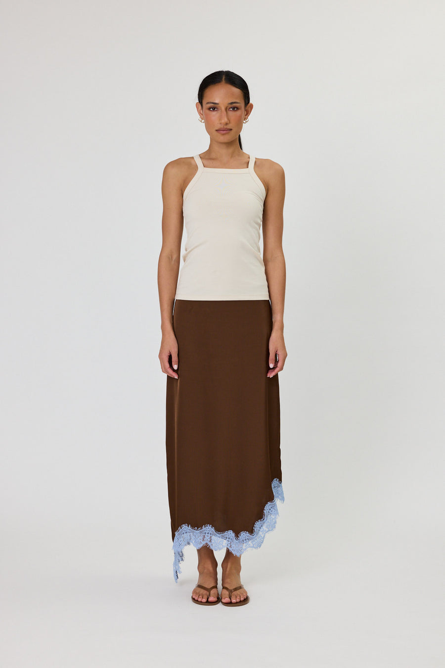 RUE MAXI SKIRT - CHOCOLATE / OCEAN
