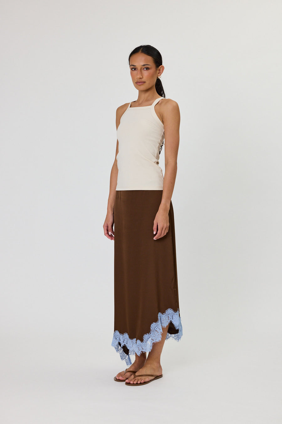 RUE MAXI SKIRT - CHOCOLATE / OCEAN