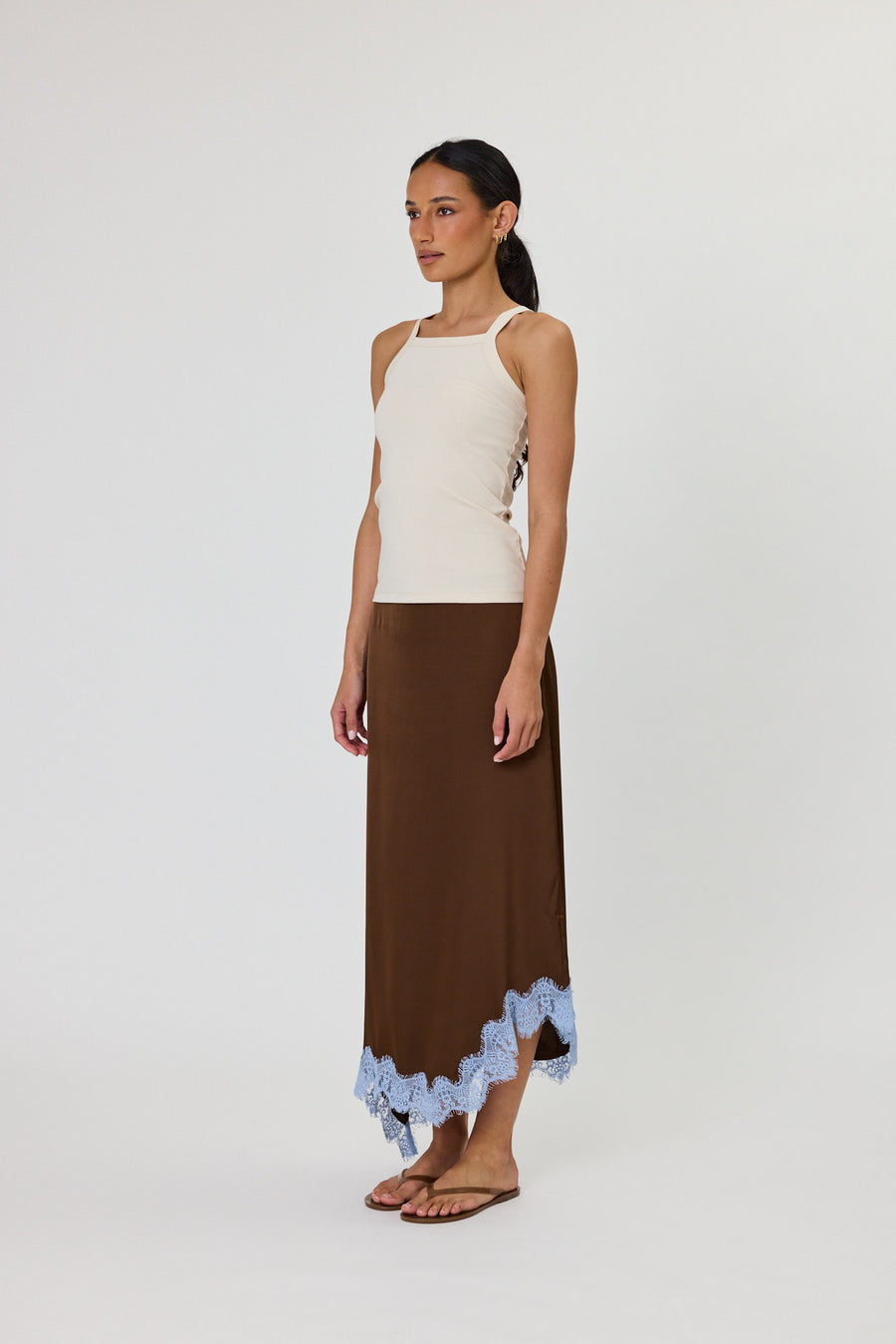 RUE MAXI SKIRT - CHOCOLATE / OCEAN