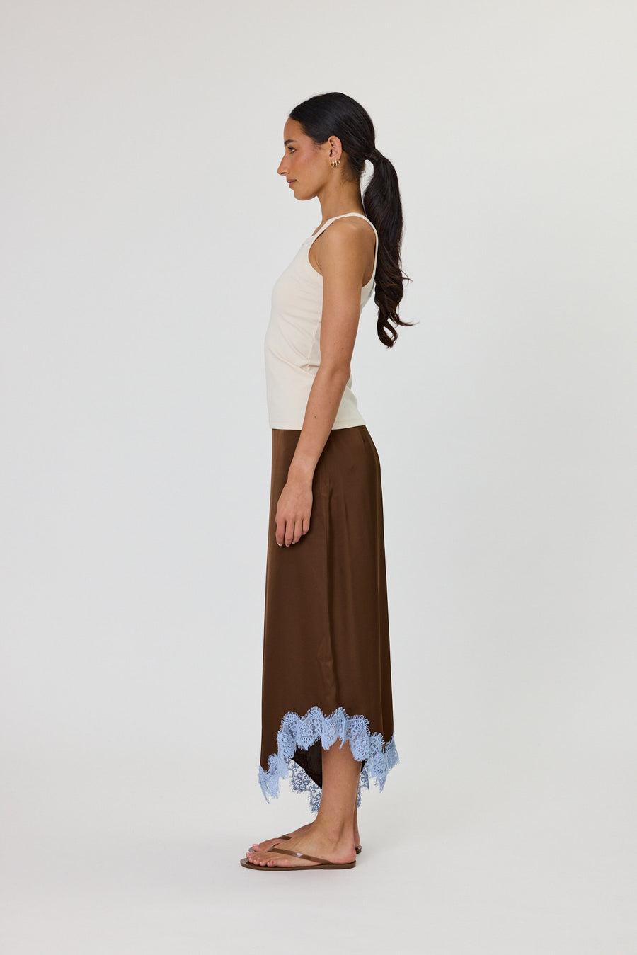 RUE MAXI SKIRT - CHOCOLATE / OCEAN