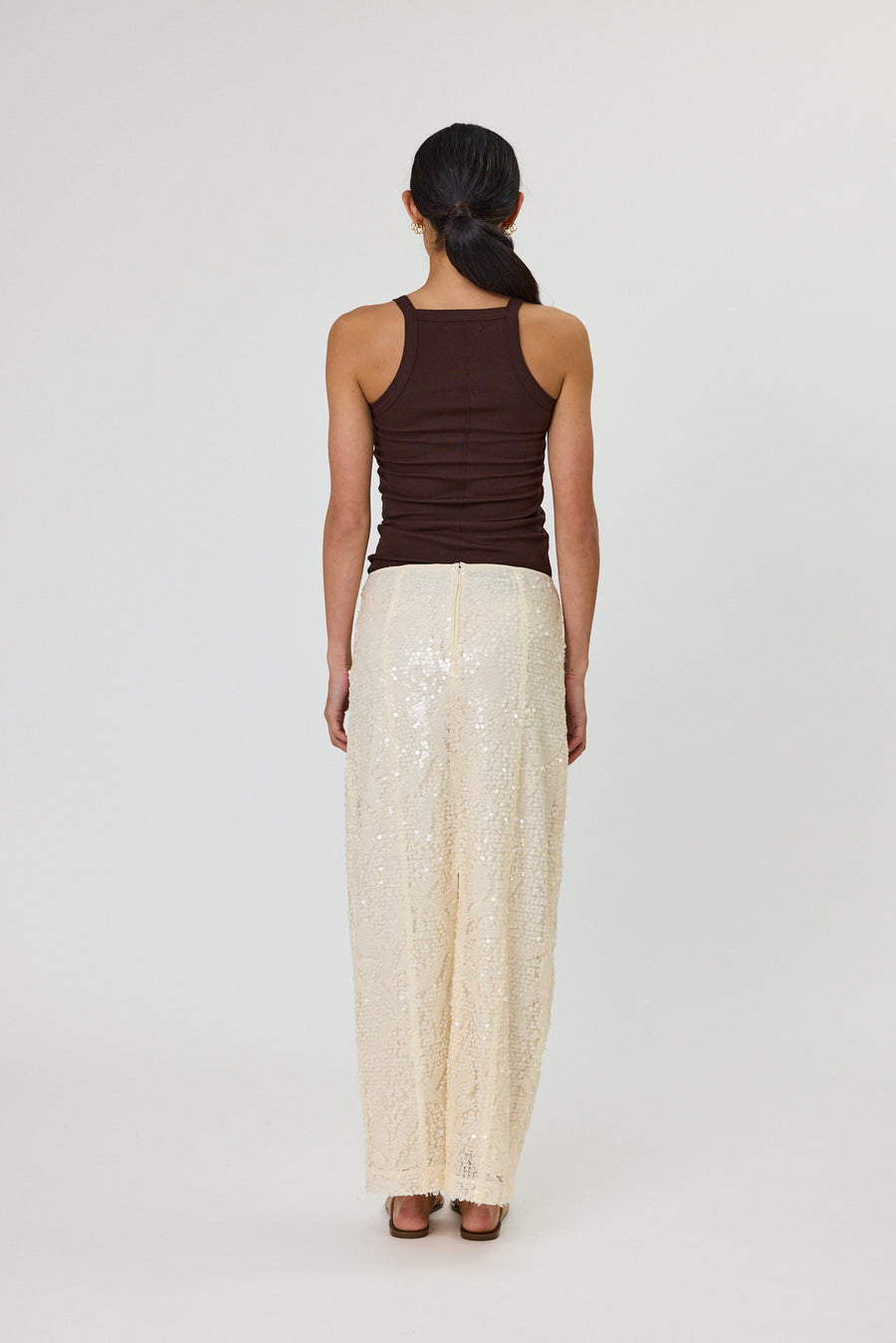 LARISSA MAXI SKIRT - VANILLA SEQUIN