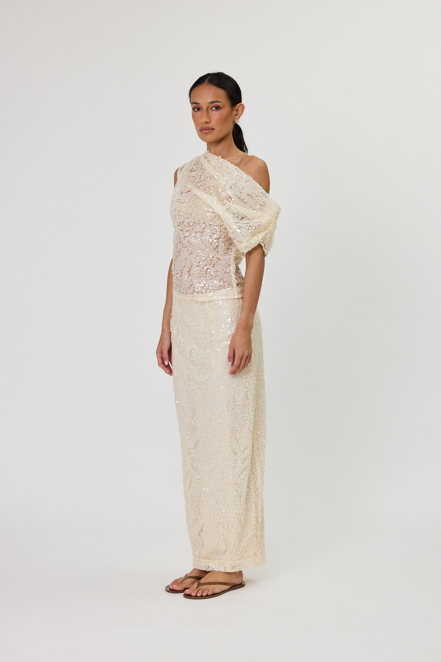LARISSA TOP - VANILLA SEQUIN