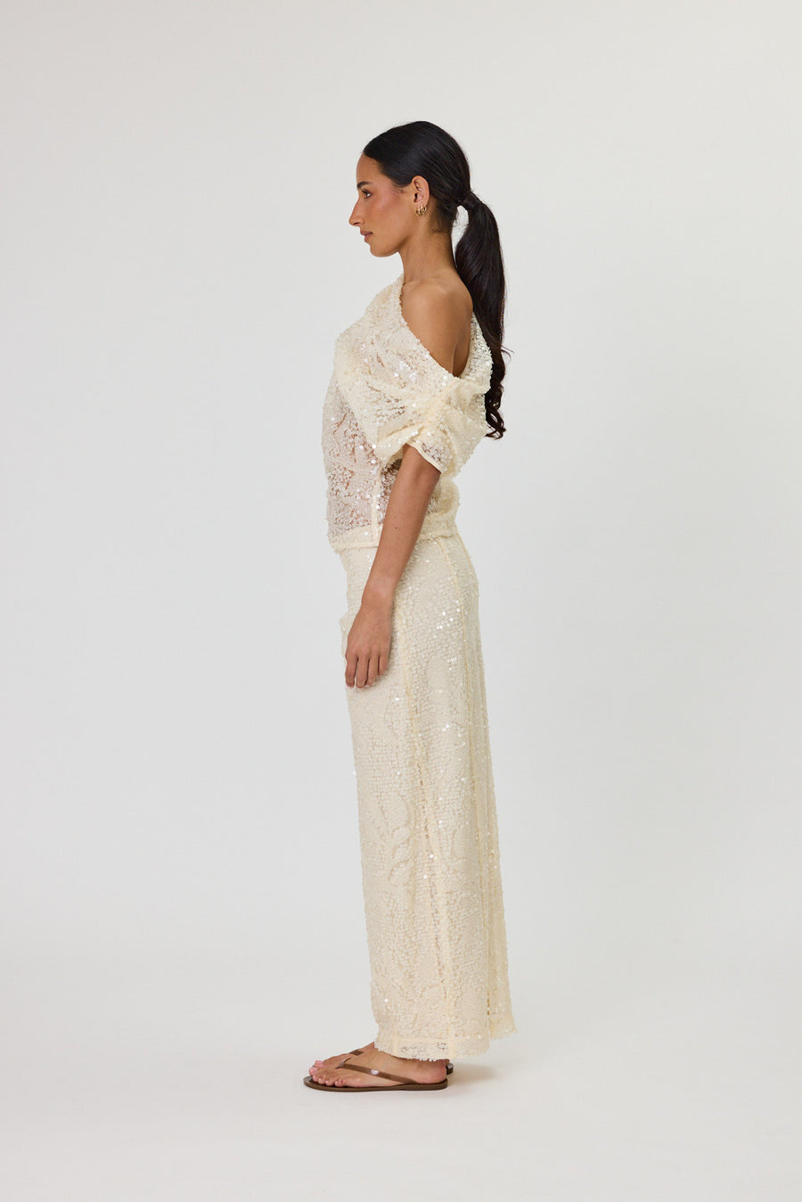 LARISSA TOP - VANILLA SEQUIN