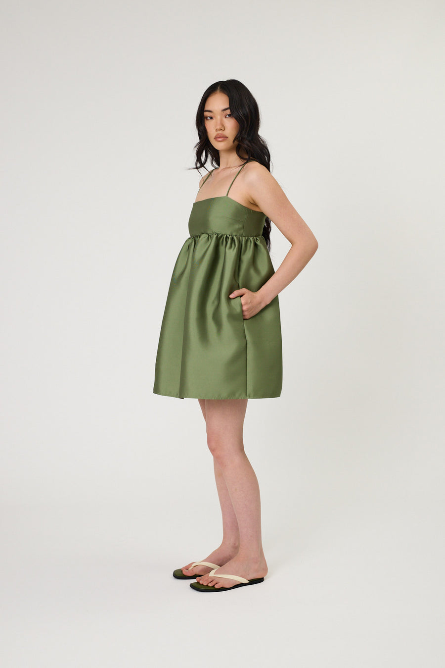 SYDNEY MINI DRESS - SEAWEED