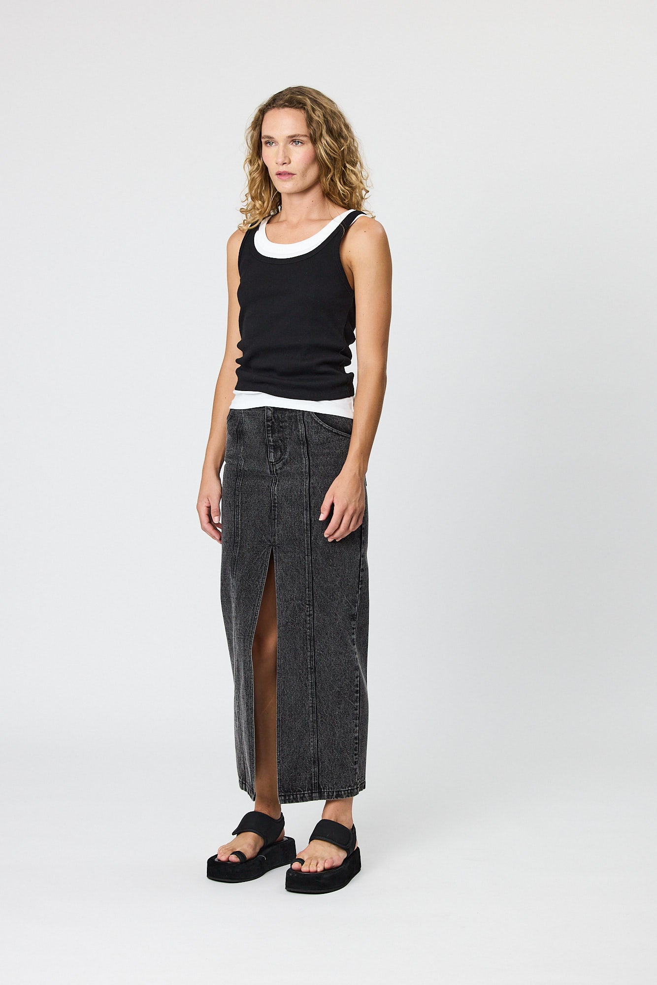 DYLAN TANK TOP - BLACK AND IVORY – RMN Studios