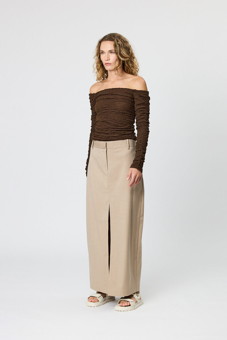 LOLA MAXI SKIRT - OAT