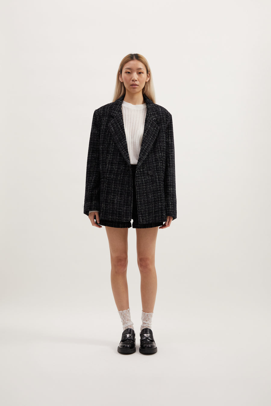 LENNON BLAZER - BLACK BOUCLE