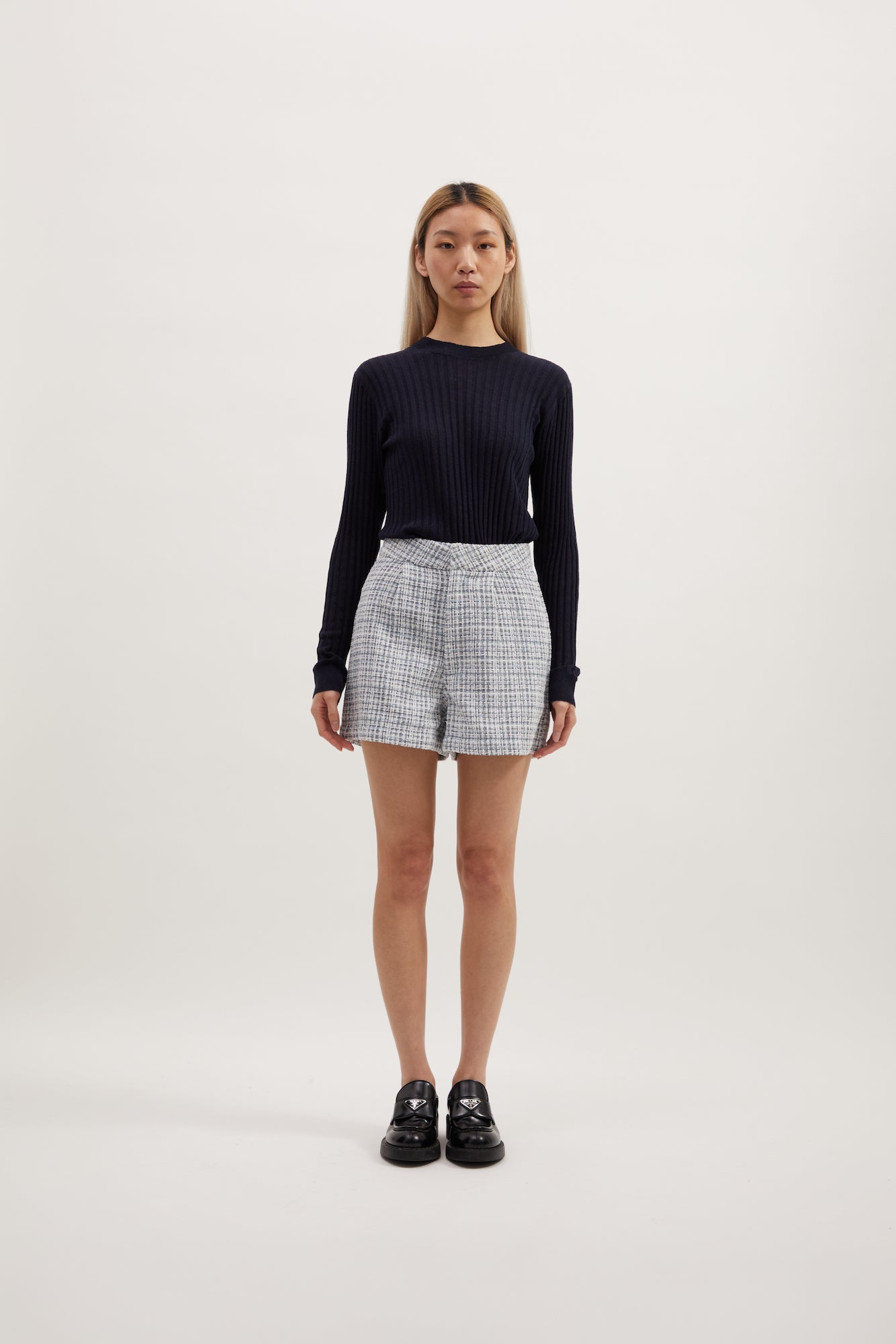 KYLA SHORTS - INK BOUCLE