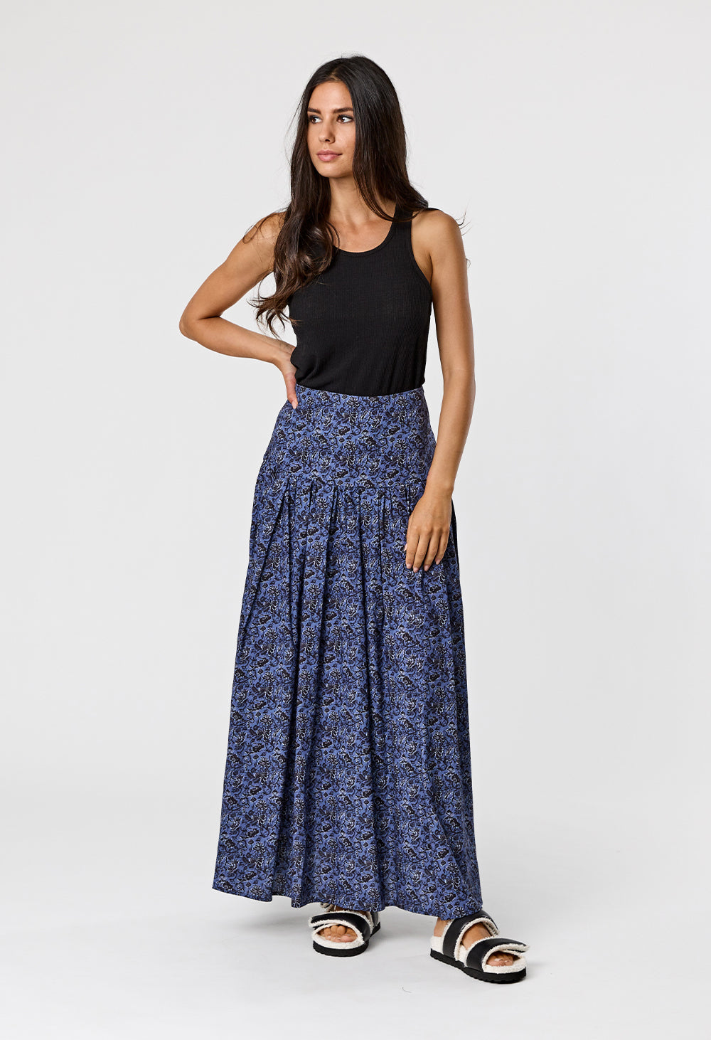 ADELADE SKIRT - INKY FLORAL
